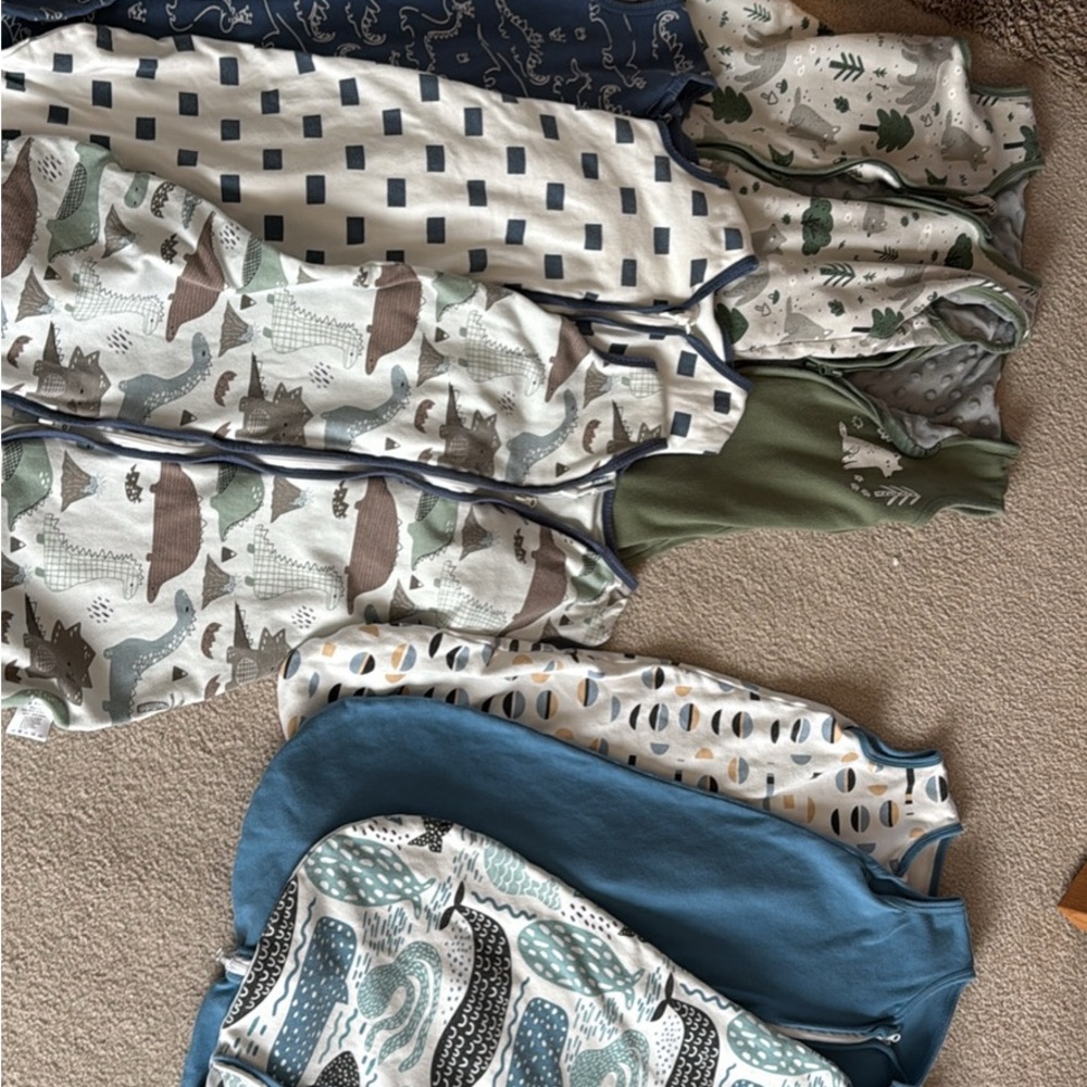 Kids Pajamas Set - Blue, Green, and White